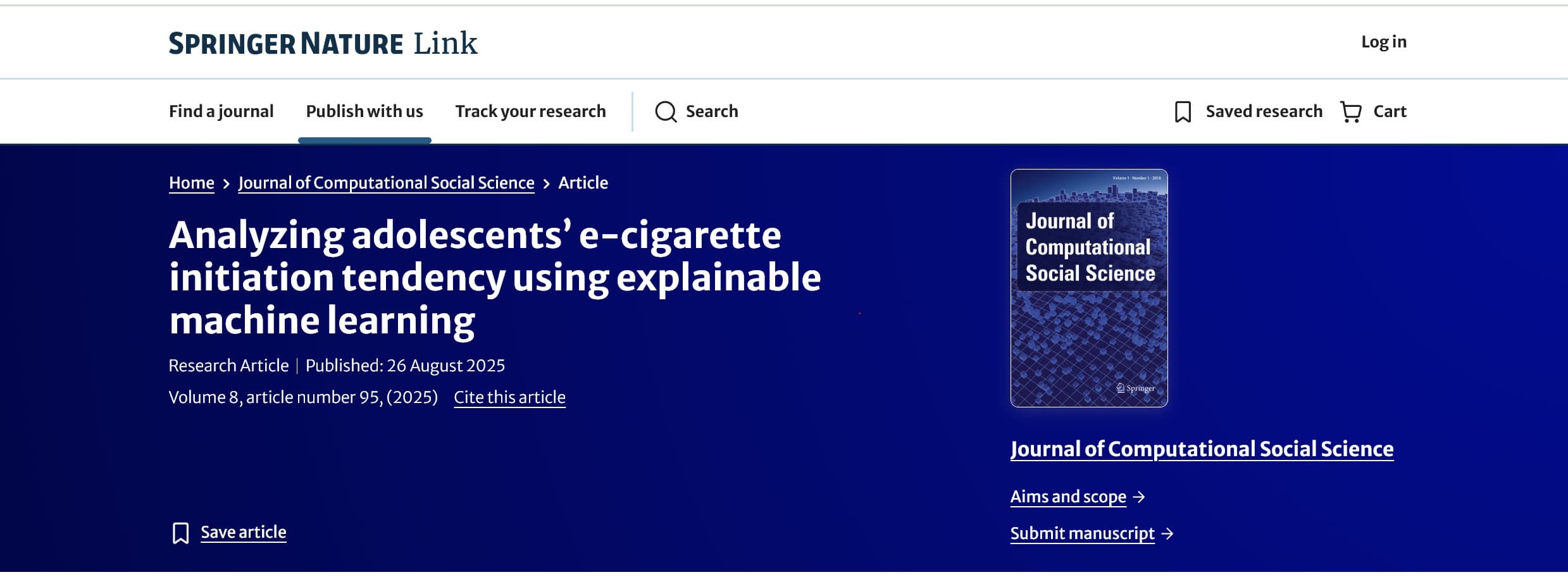 Analyzing Adolescents’ E-cigarette Initiation Tendency using Explainable Machine Learning preview